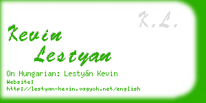 kevin lestyan business card